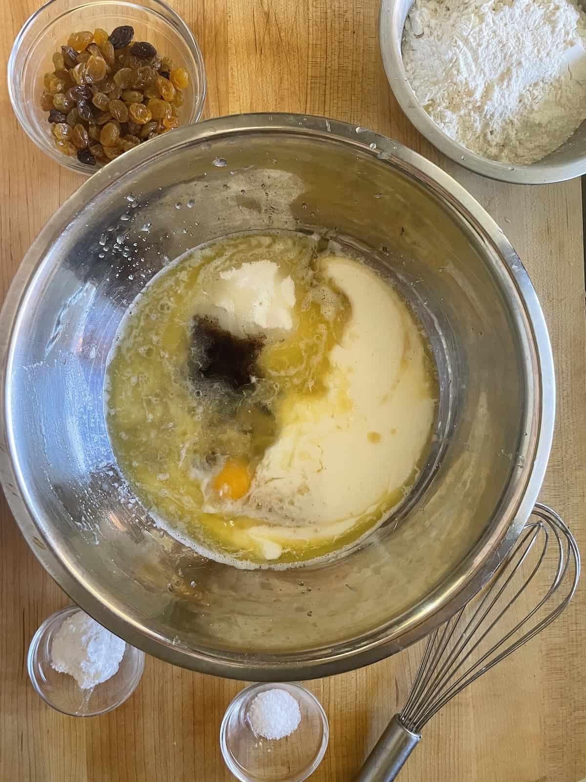 batter ingredients in a bowl