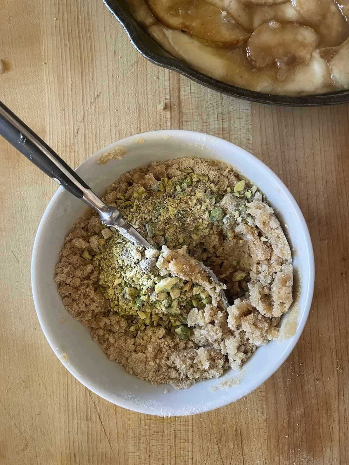 streusel ingredients mixed