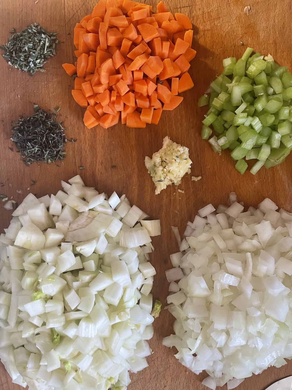 prepping ingredients