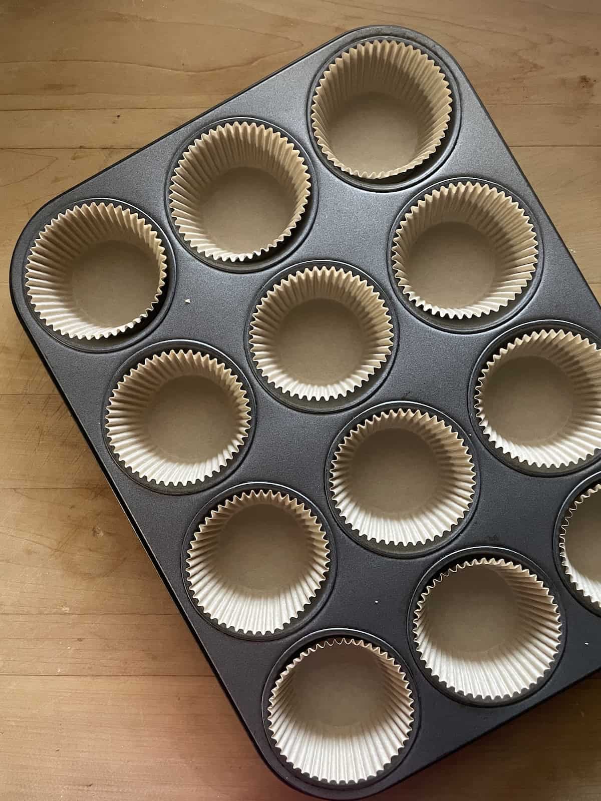 lining muffin tins