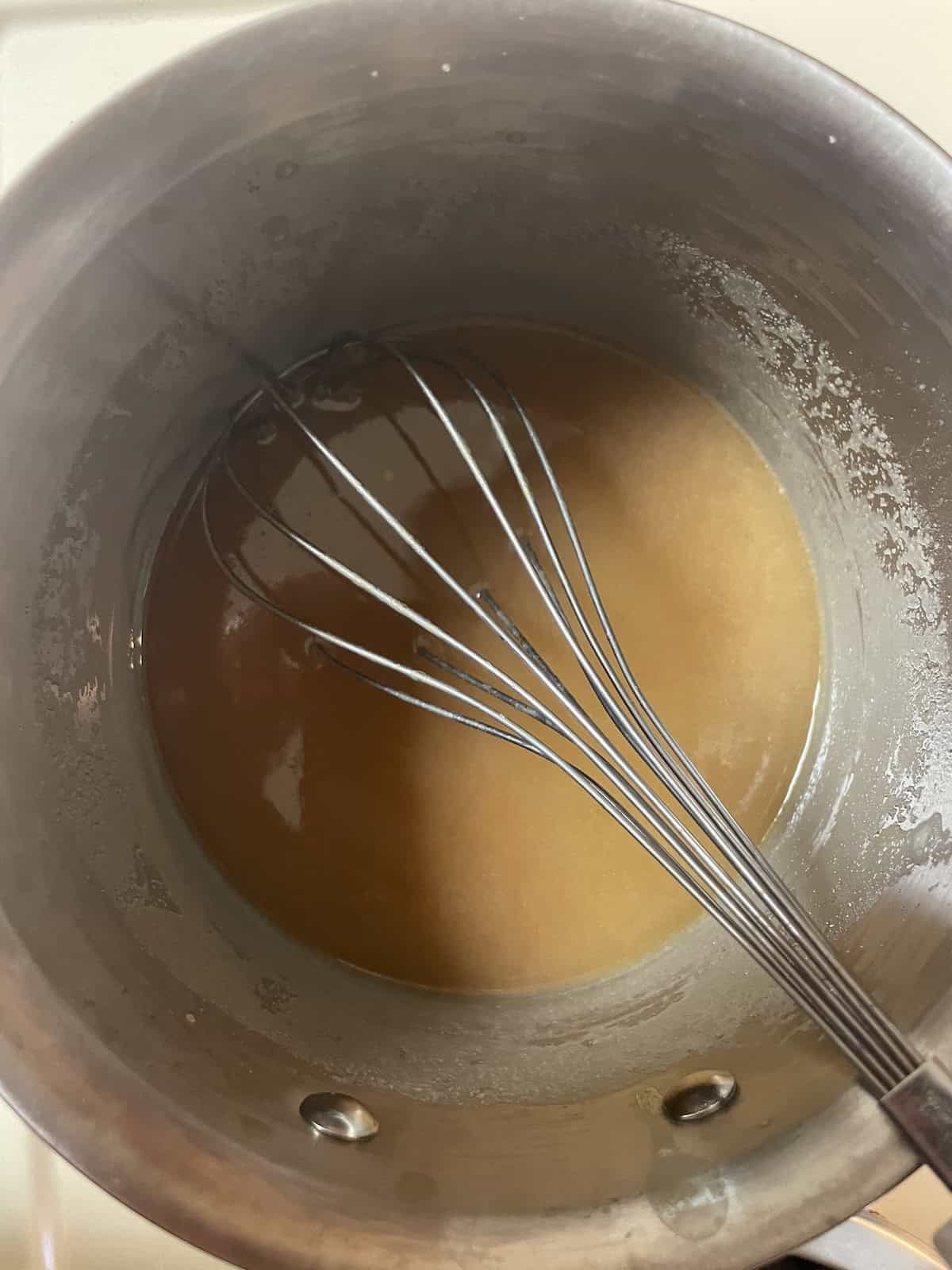 Irish Cream Caramel Sauce in a pan