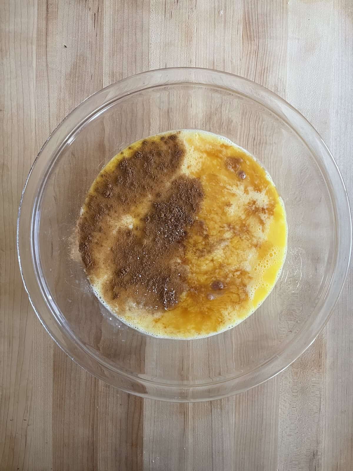 Add custard ingredients.