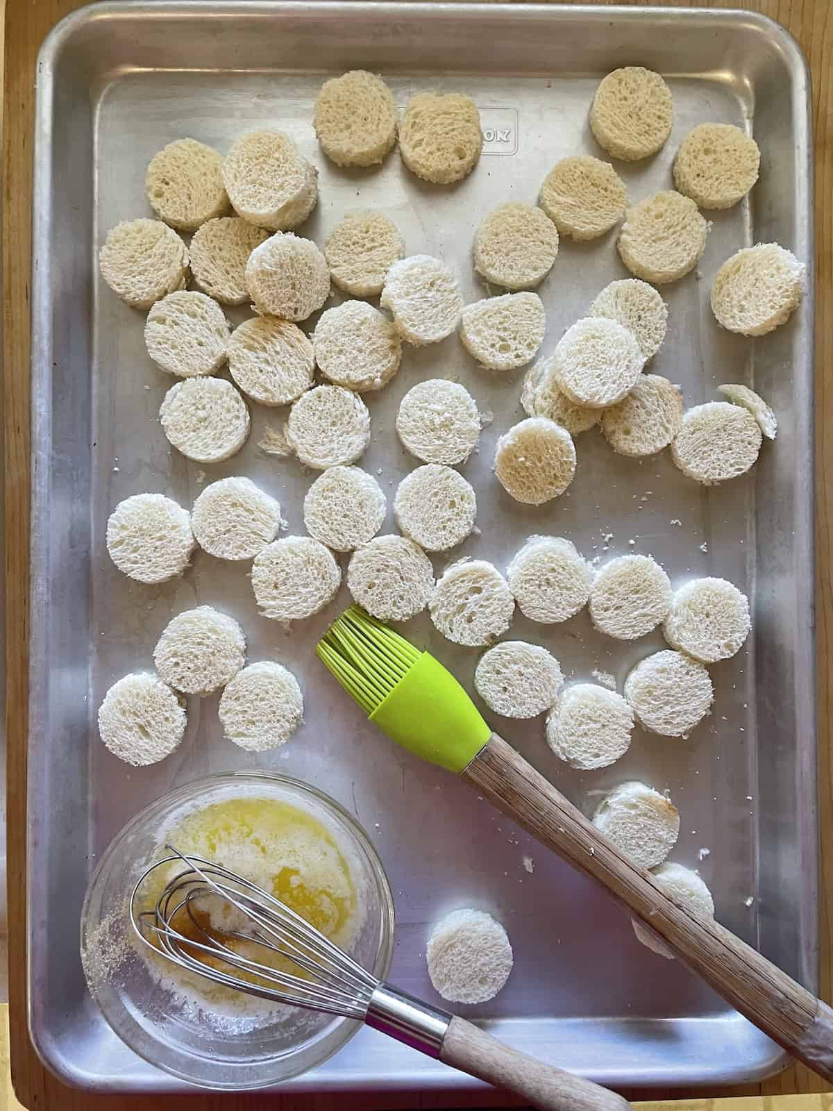 brushing with garlic butter