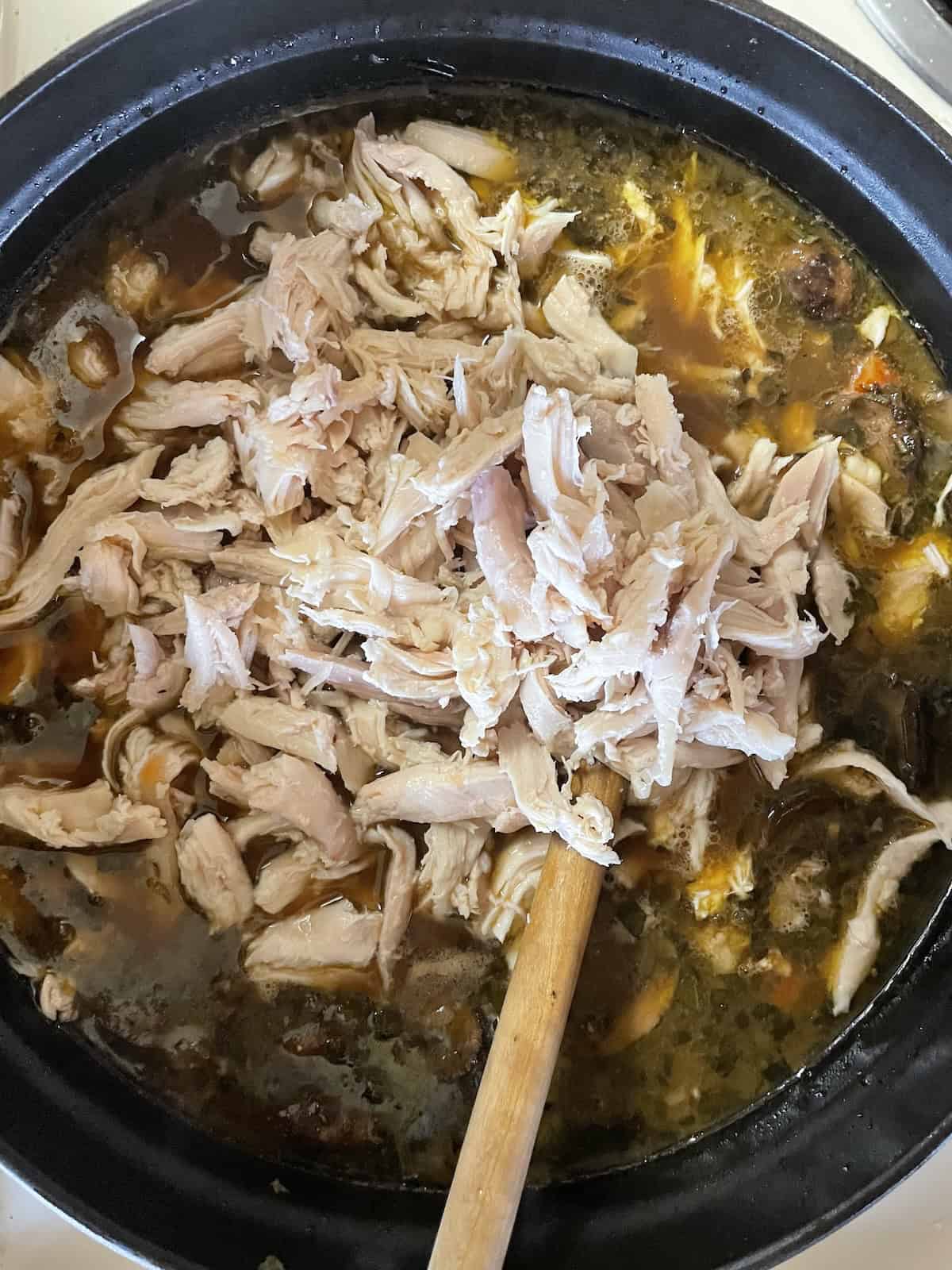 add shredded chicken