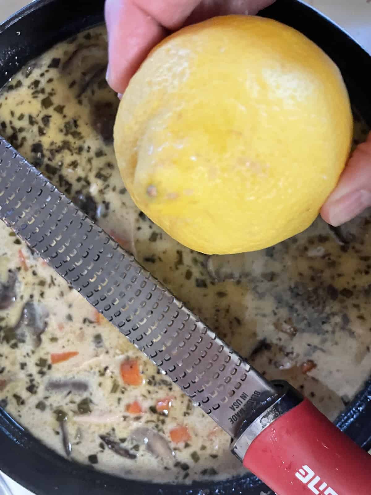 add lemon zest and lemon