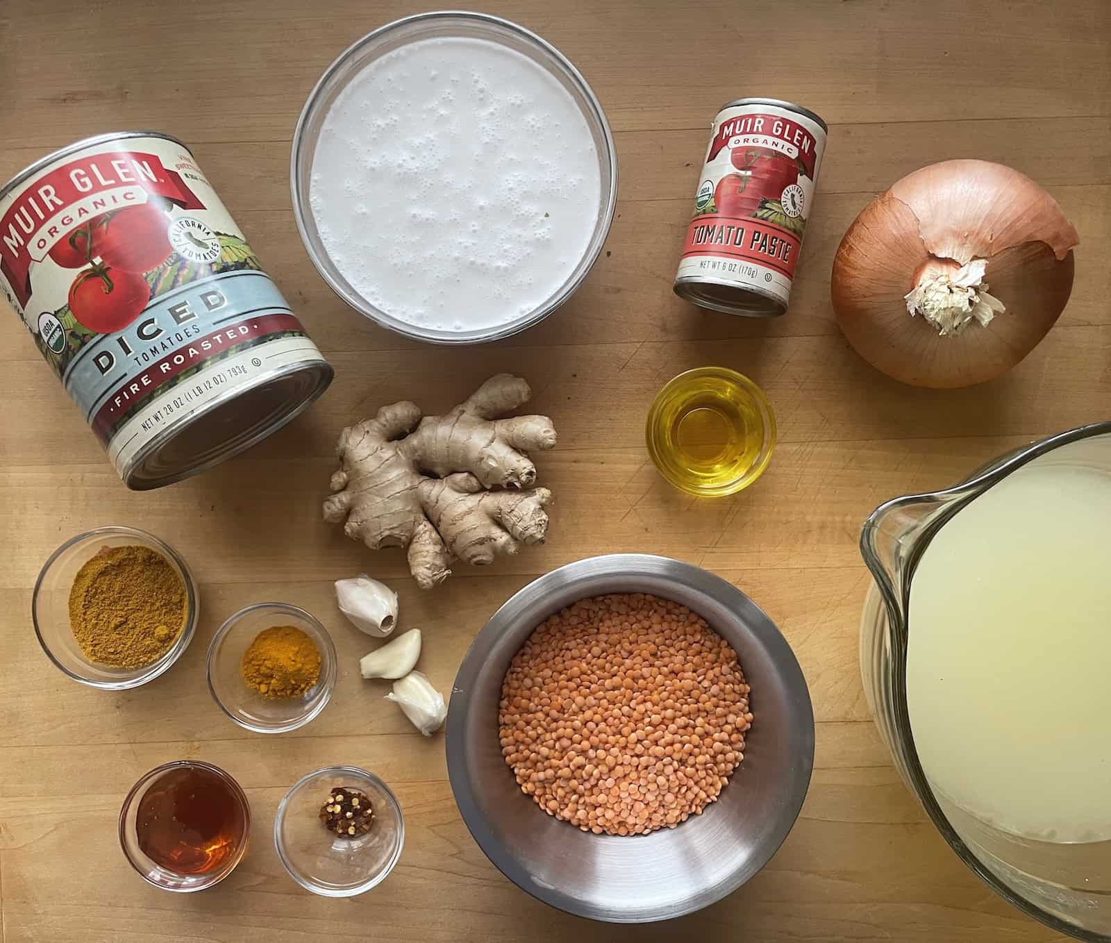 Curried Roasted Tomato, Lentil and Coconut Soup ingredients