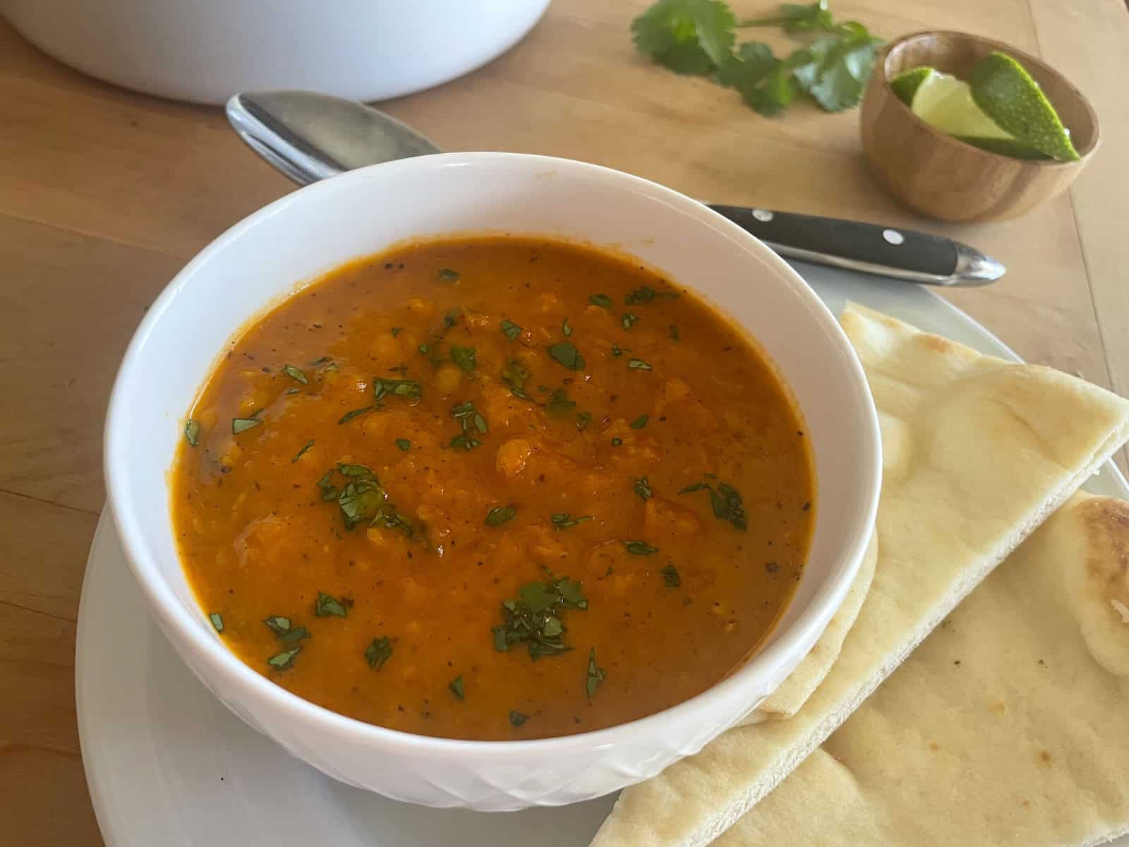 Curried Roasted Tomato, Lentil and Coconut Soup