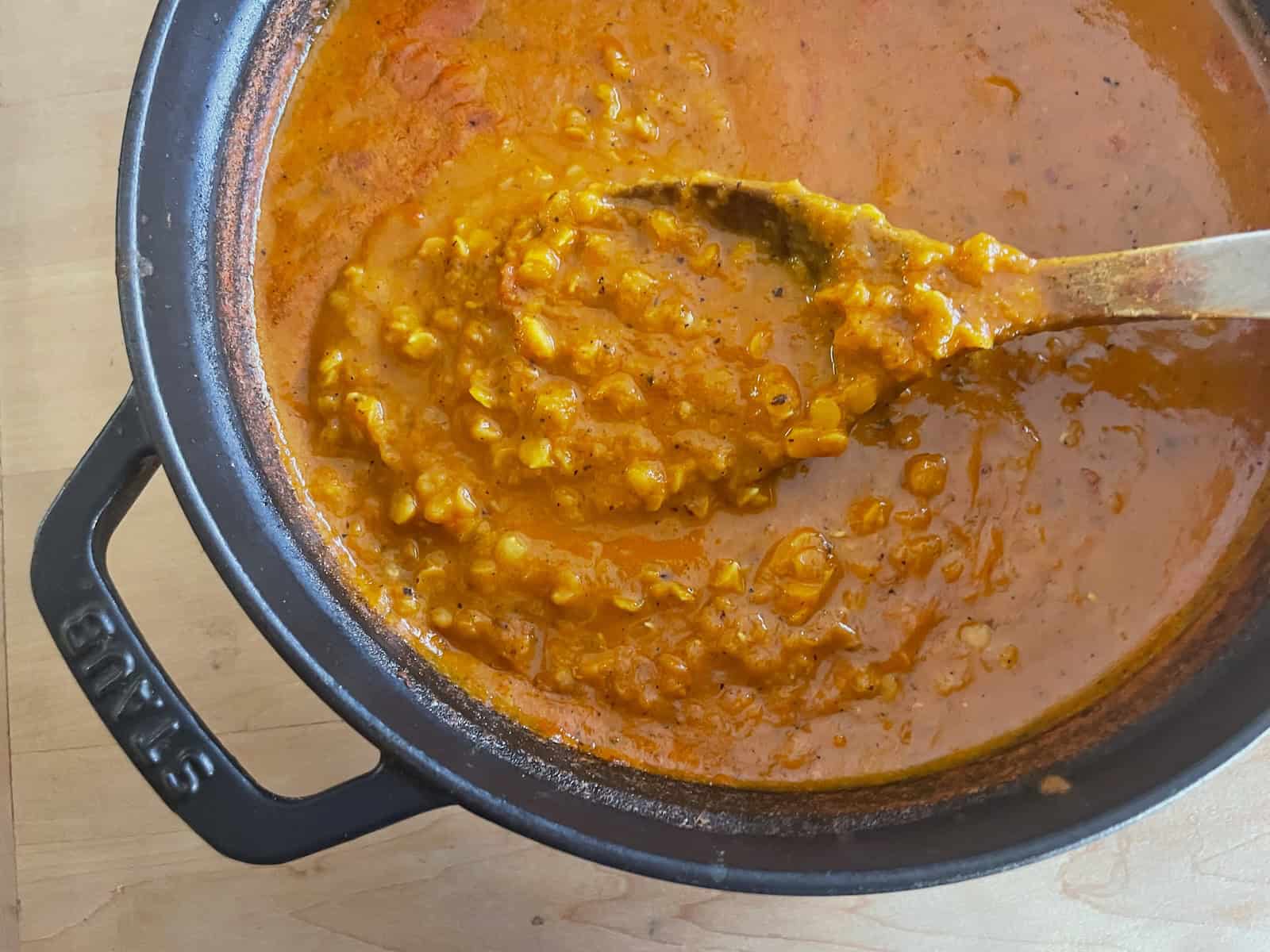 Curried Roasted Tomato, Lentil and Coconut Soup