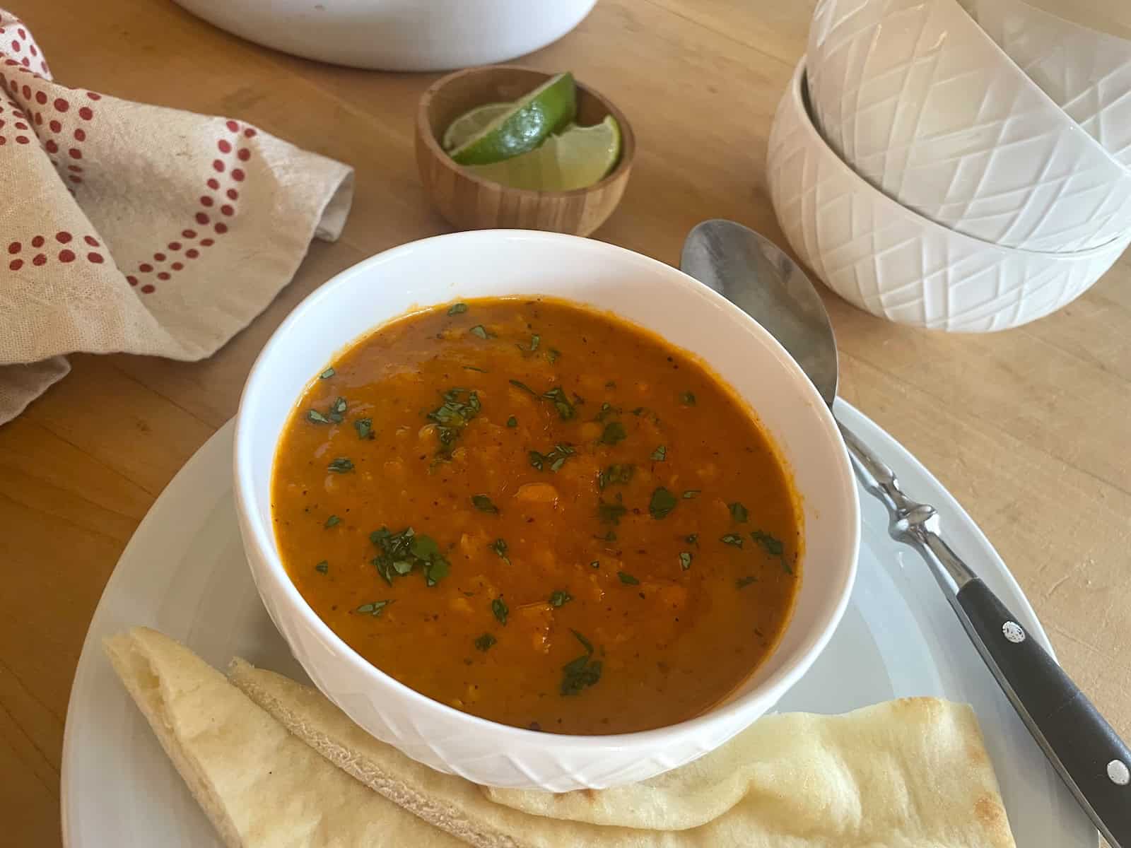 Curried Roasted Tomato, Lentil and Coconut Soup