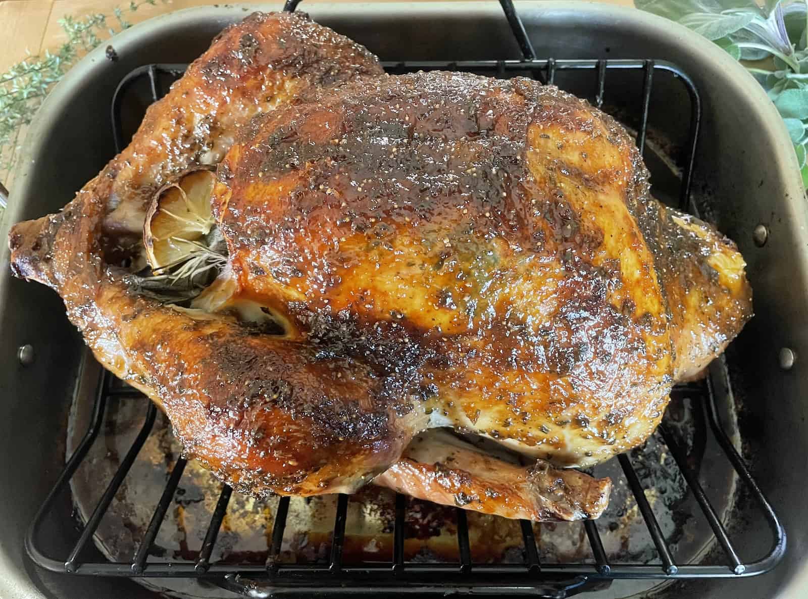 Fig and balsamic glazed turkey with herbs