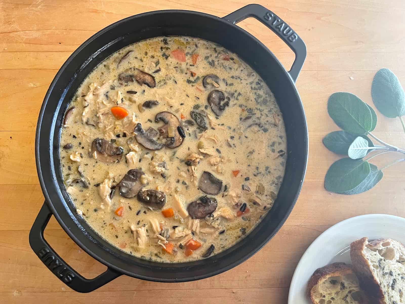 Lemon Turkey, Mushroom and Wild Rice Soup