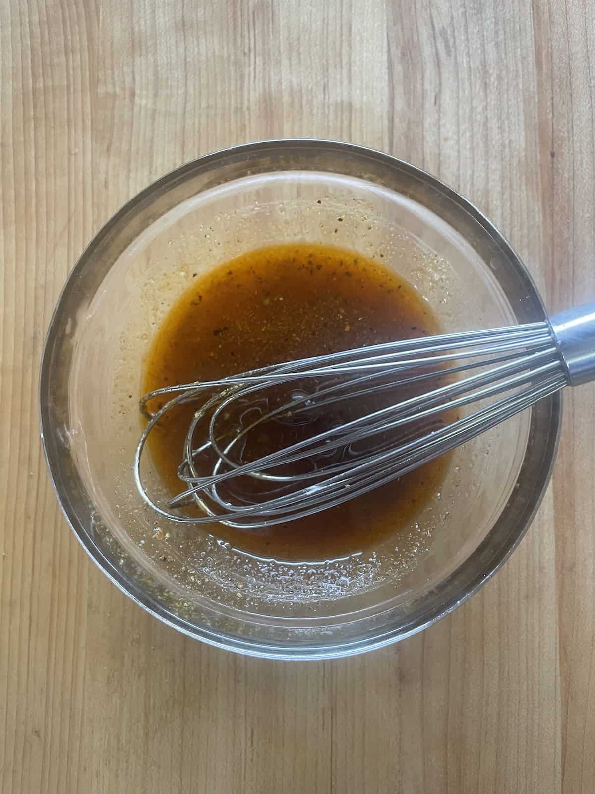 whisk dressing ingredients