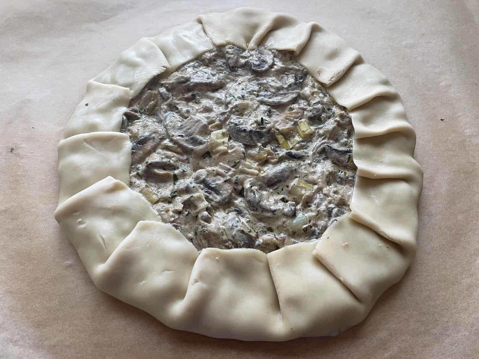 Mushroom, Leek and Herb Galette assembled