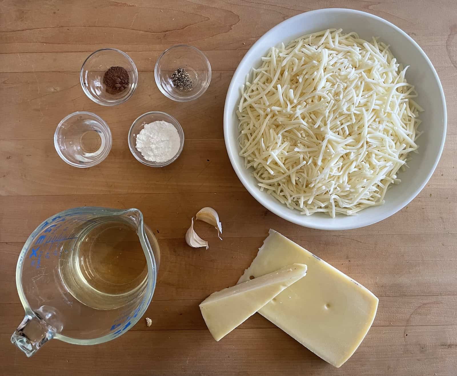 Traditional Swiss Cheese Fondue Ingredients