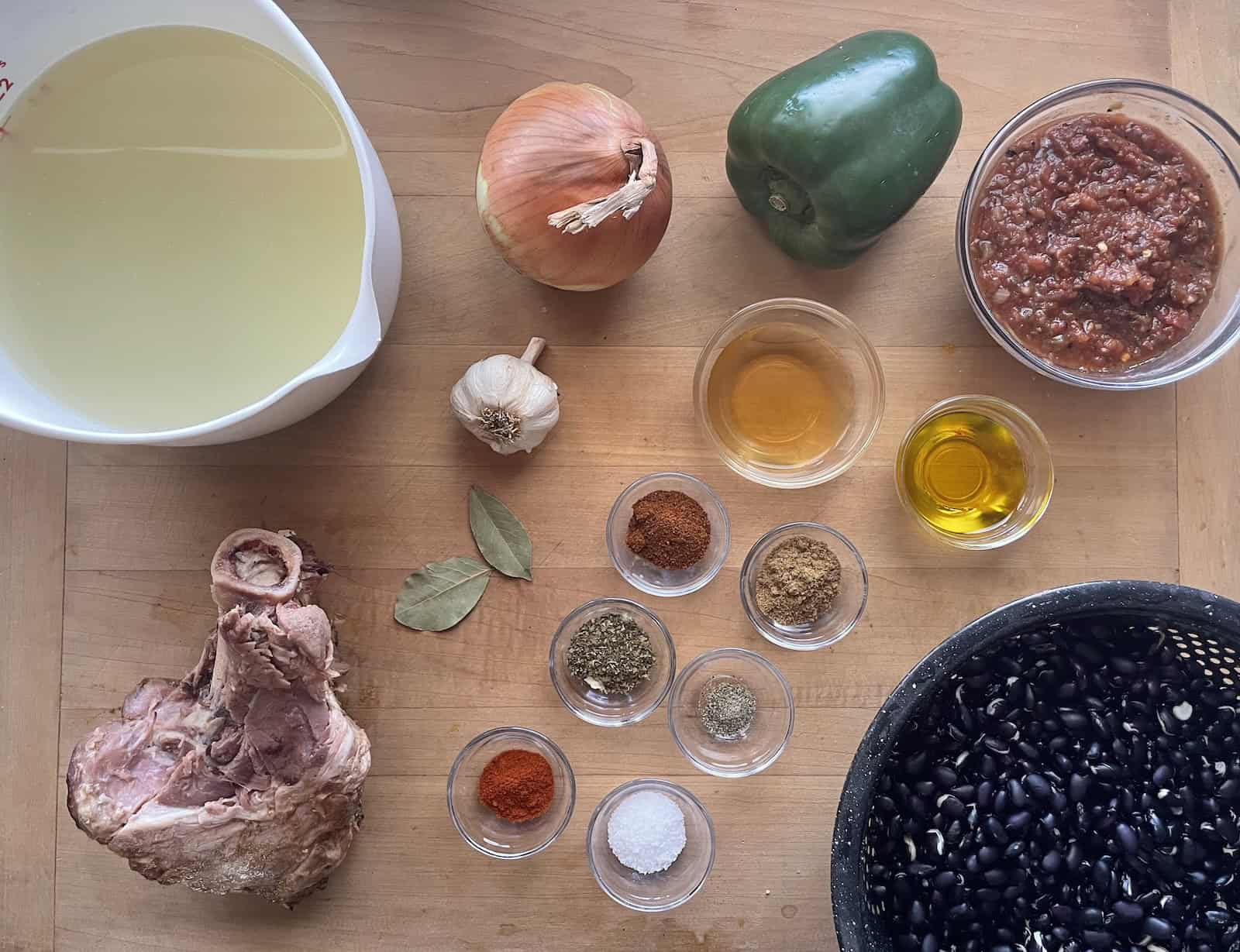 Cuban Black Bean and Ham Soup ingredients