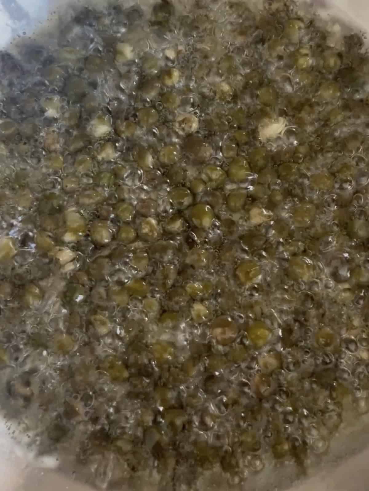 capers frying in skillet