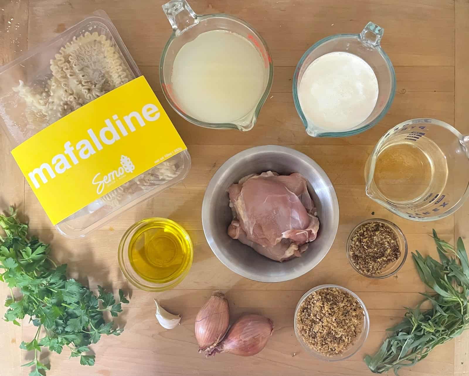 Pasta and Chicken in Mustard and Tarragon Sauce Ingredients