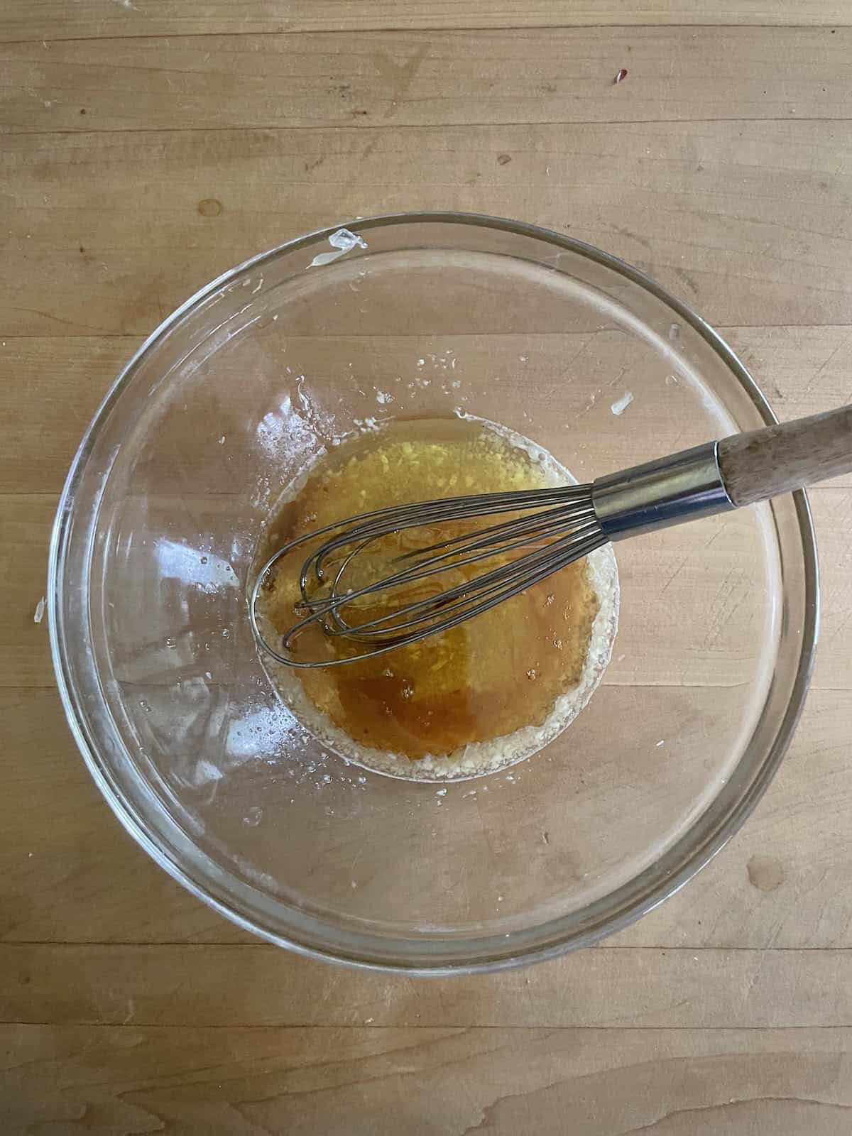 whisk together dressing ingredients