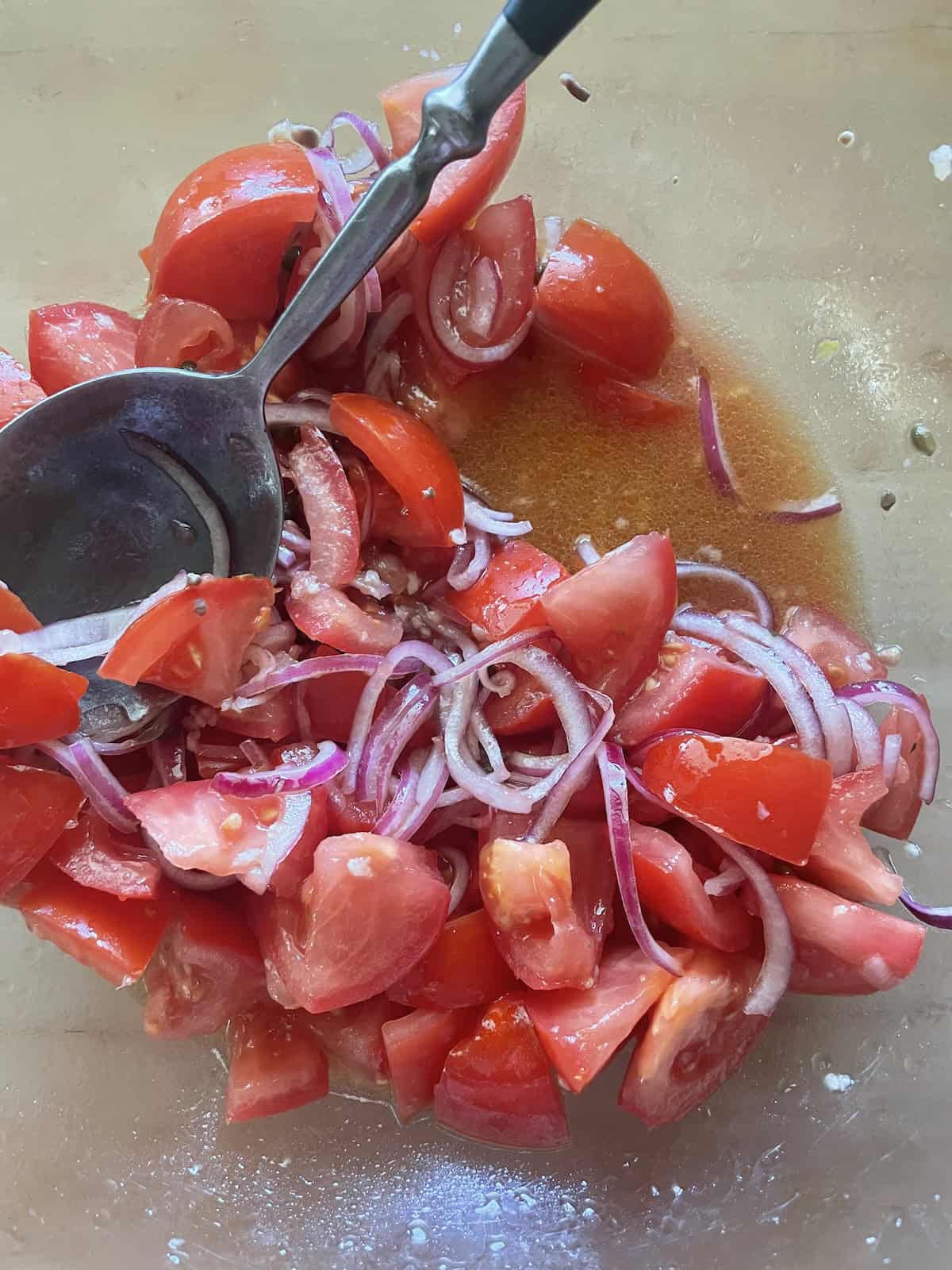 marinate to produce tomato dressing