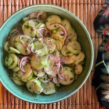 Cucumber Salad with Sesame, Ginger and Garlic