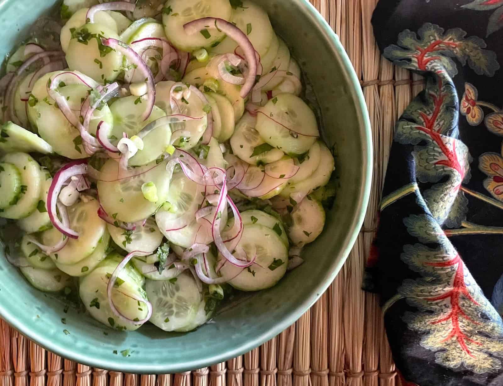 Cucumber Salad with Sesame, Ginger and Garlic