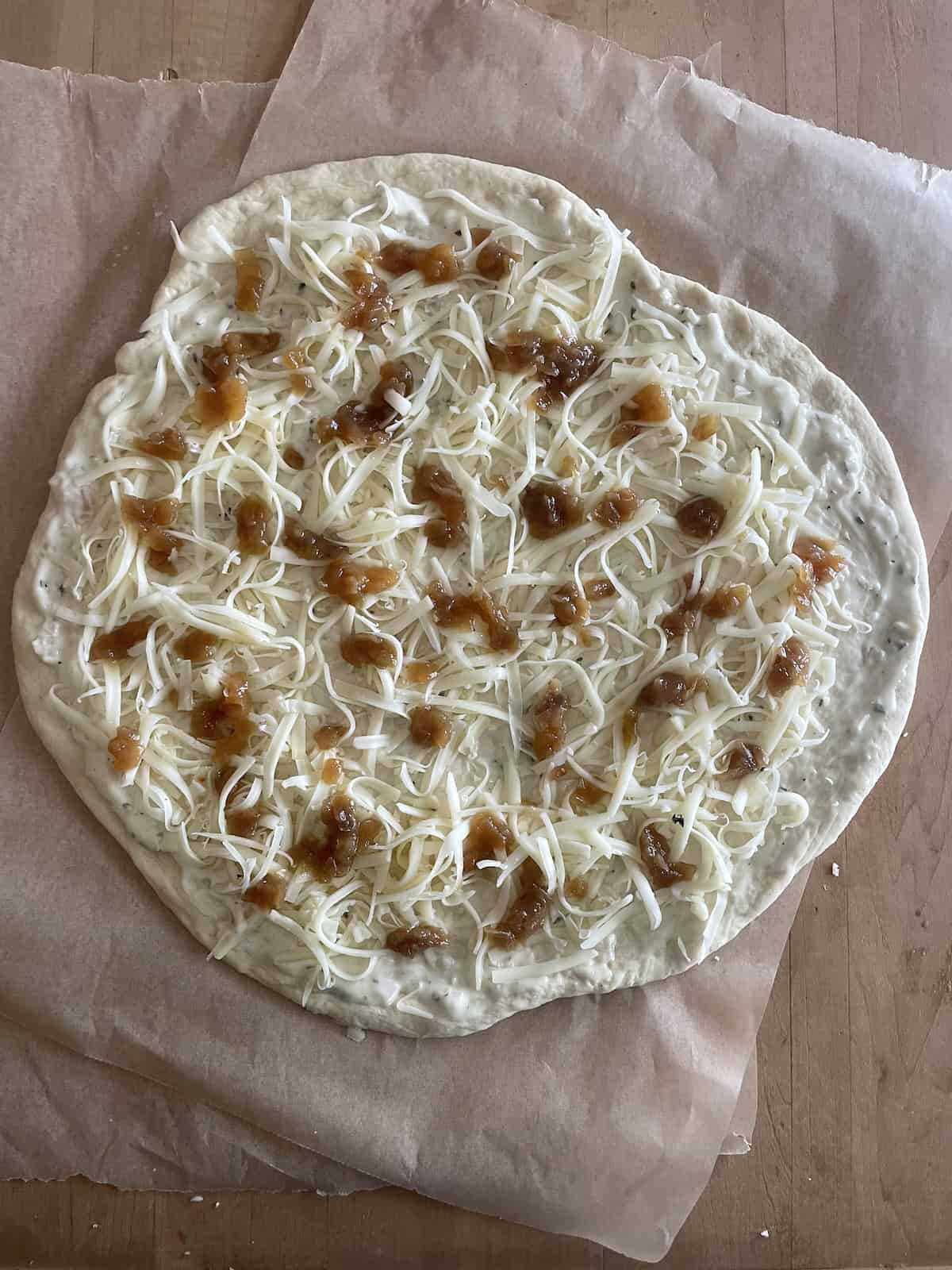 dab with caramelized onions