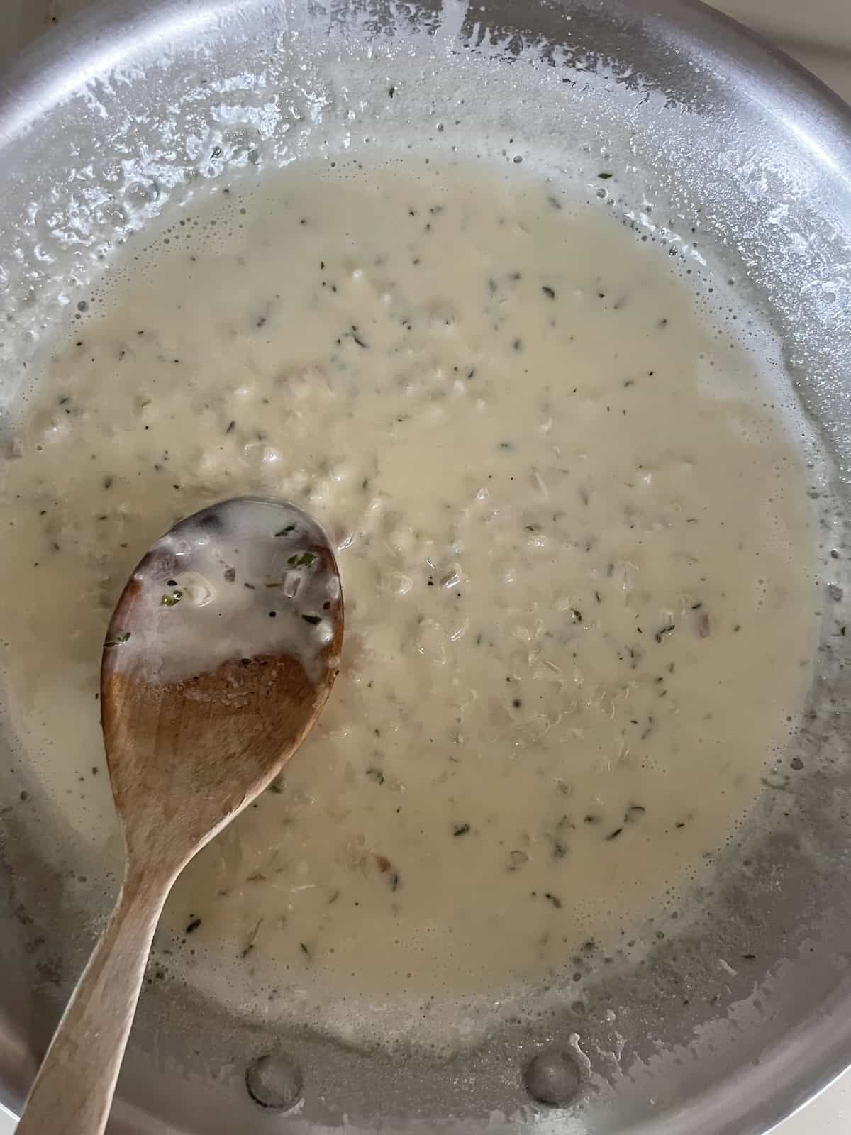 add salt and pepper to taste. Reserve