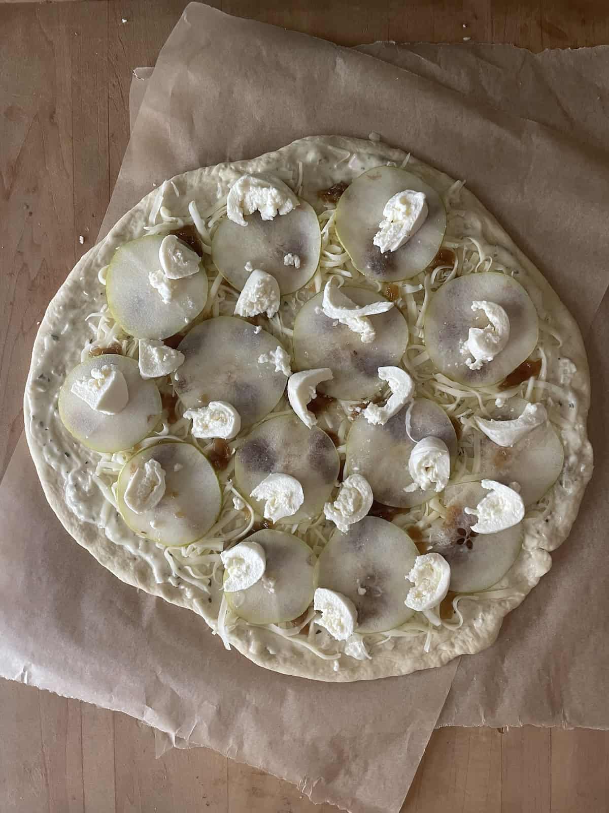 to with dabs of burrata