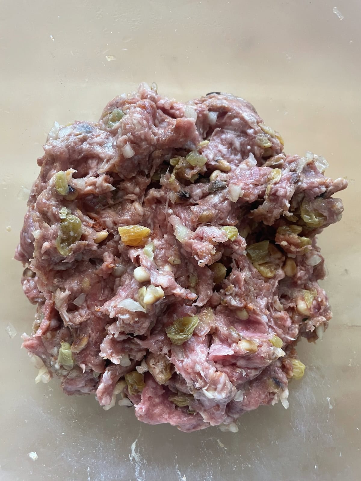 meatball ingredients mixed