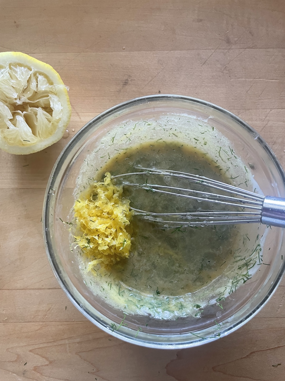 add lemon and zest