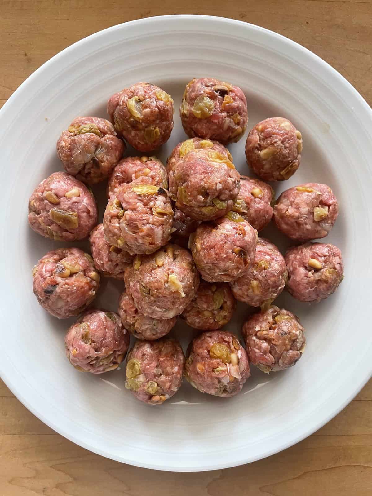meatballs formed