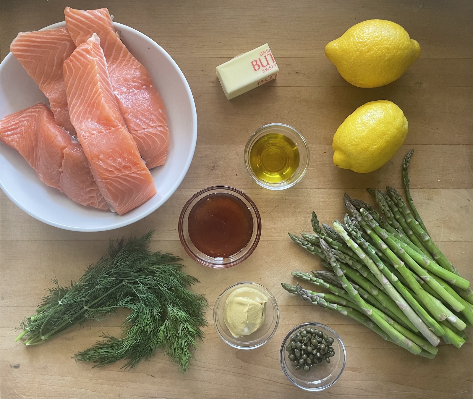 Sheet Pan Lemon Dijon Salmon and Asparagus Ingredients