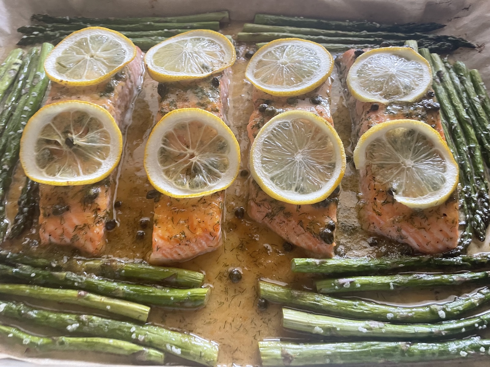 Sheet Pan Lemon Dijon Salmon and Asparagus