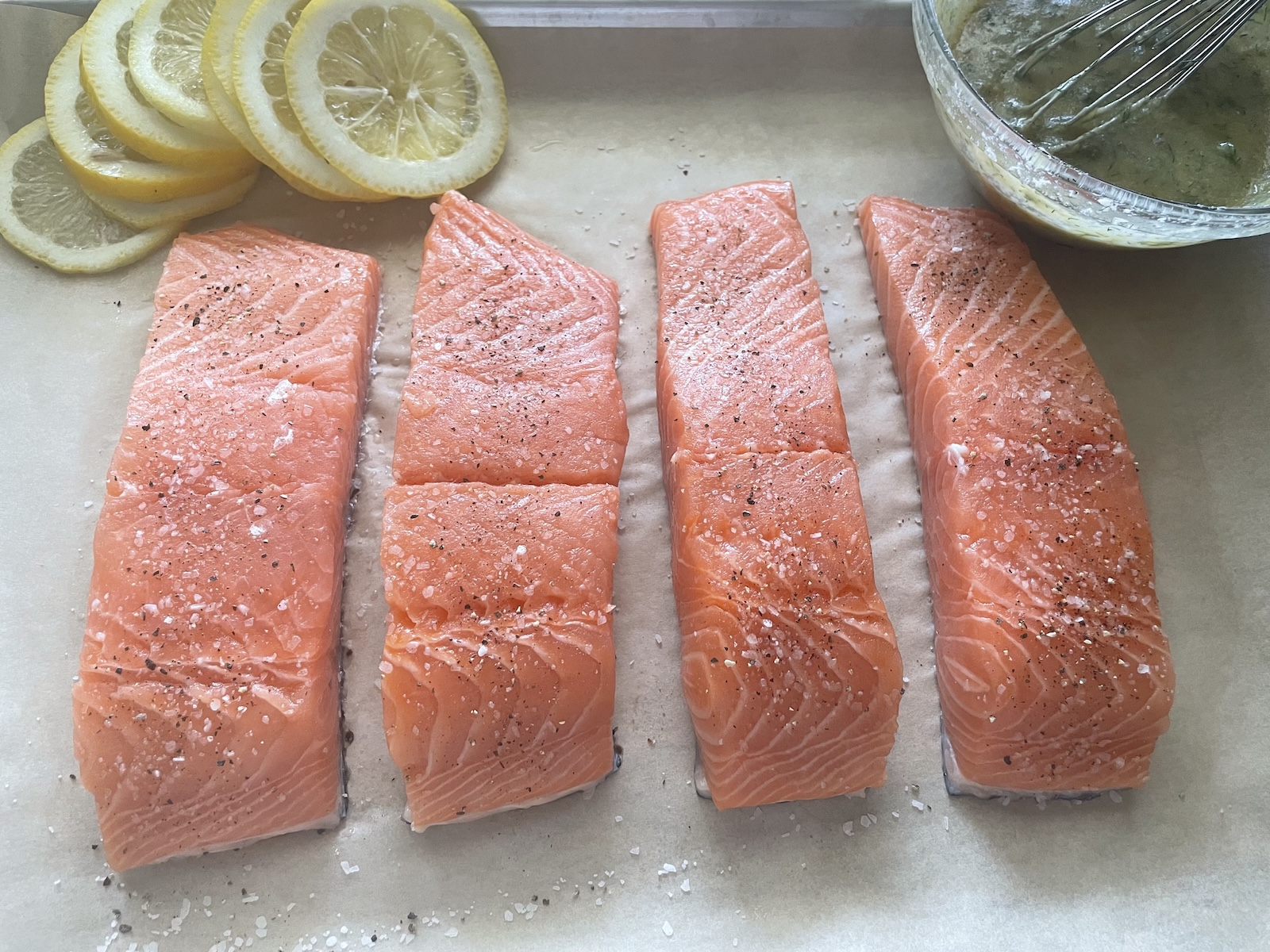 salmon on parchment