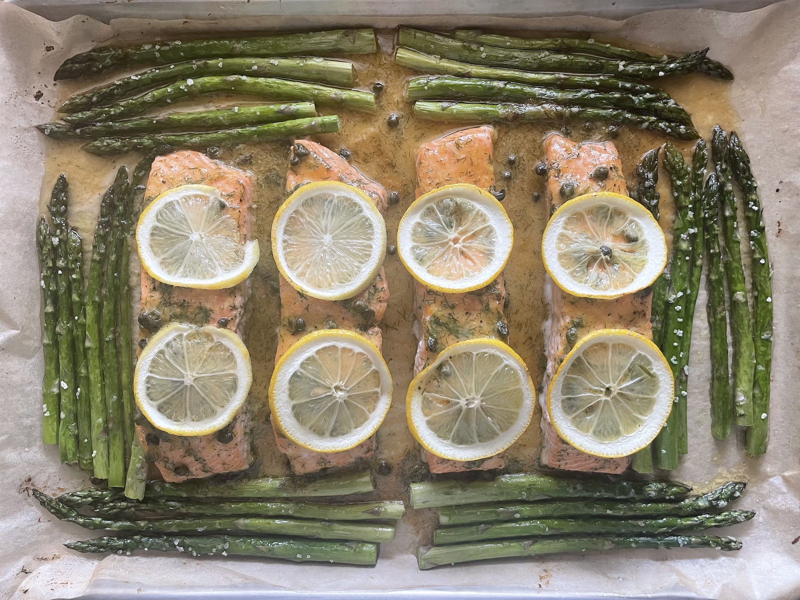 Sheet Pan Lemon Dijon Salmon and Asparagus