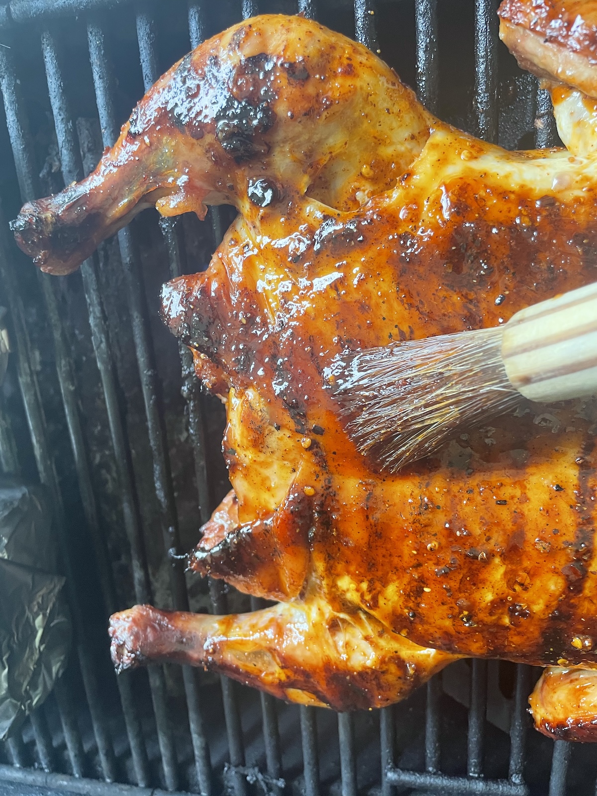 breast side brushed with glaze