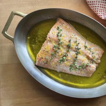 Lemon and Olive Oil Poached Salmon