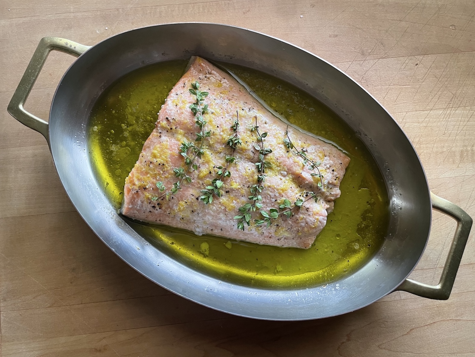 Lemon and Olive Oil Poached Salmon