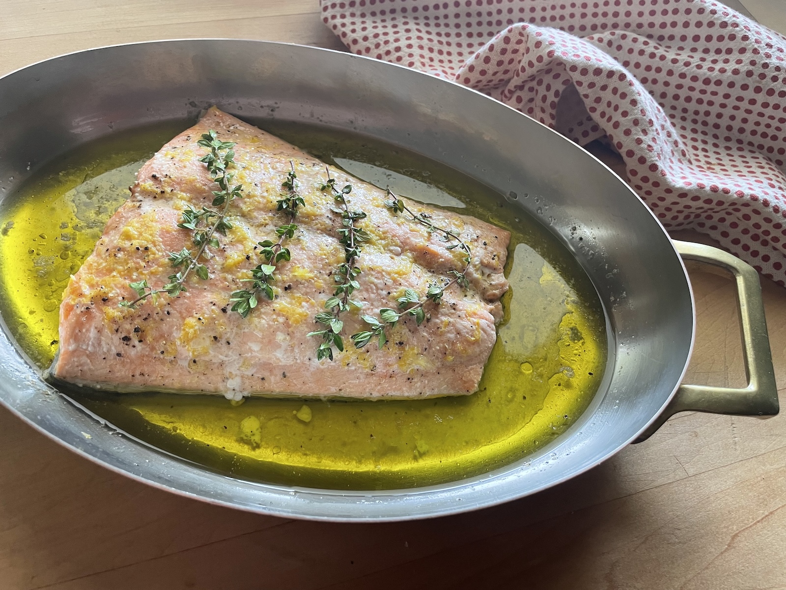 Lemon and Olive Oil Poached Salmon