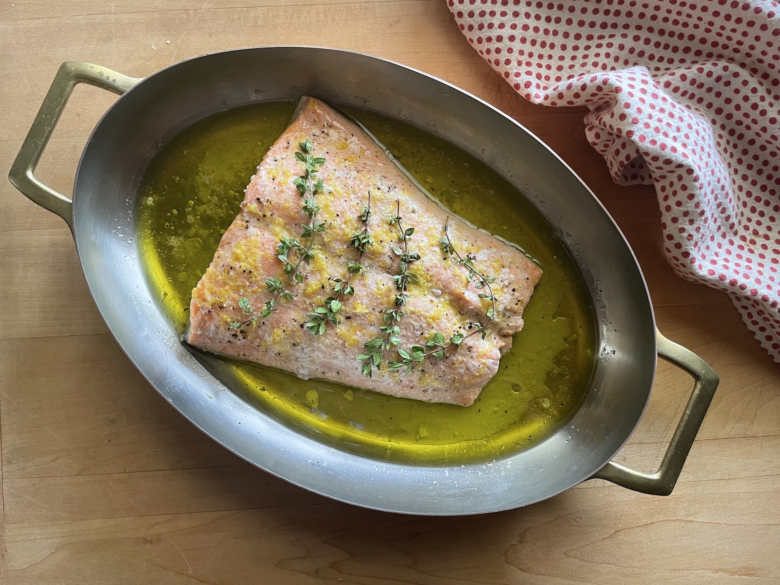 Lemon and Olive Oil Poached Salmon