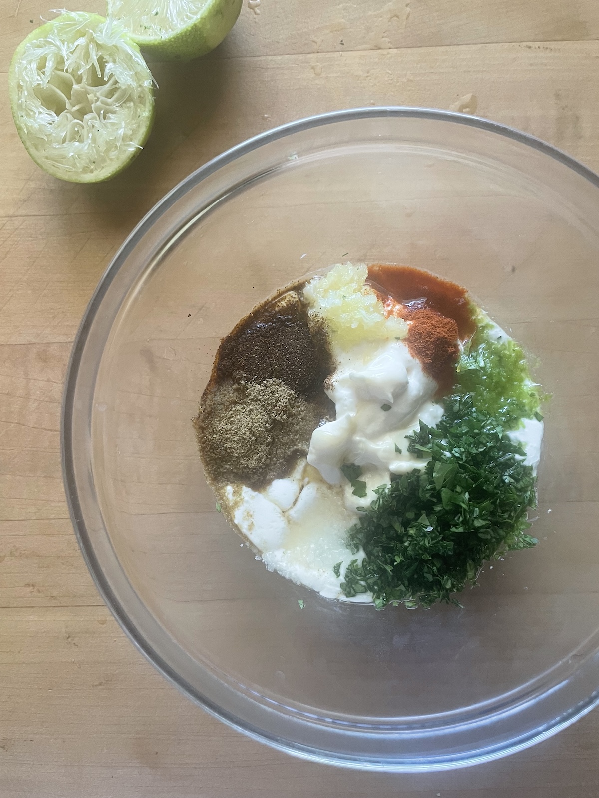dressing ingredients in a bowl