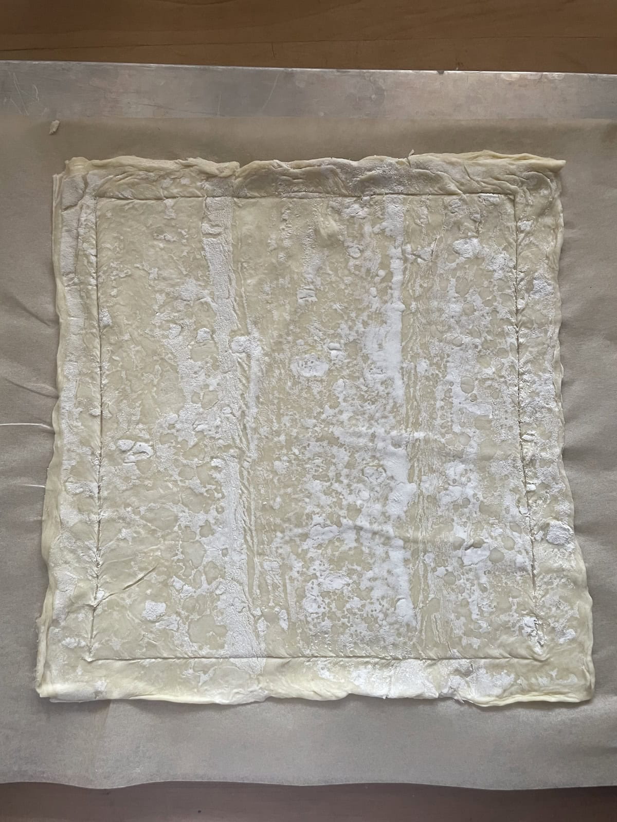 puff pastry rolled out