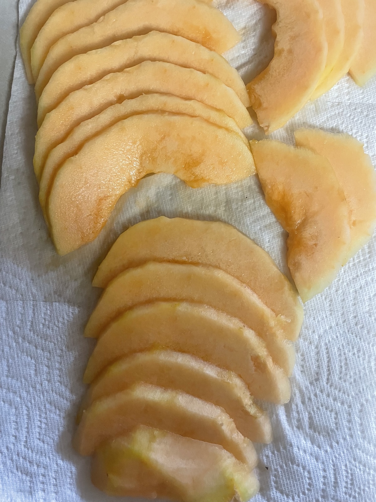 pressing the cantaloupe