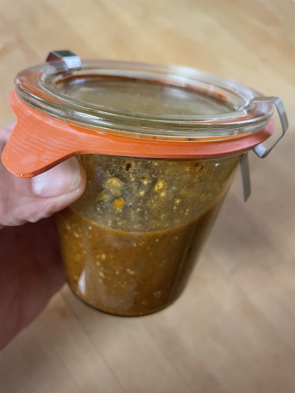 dressing ingredients mixed