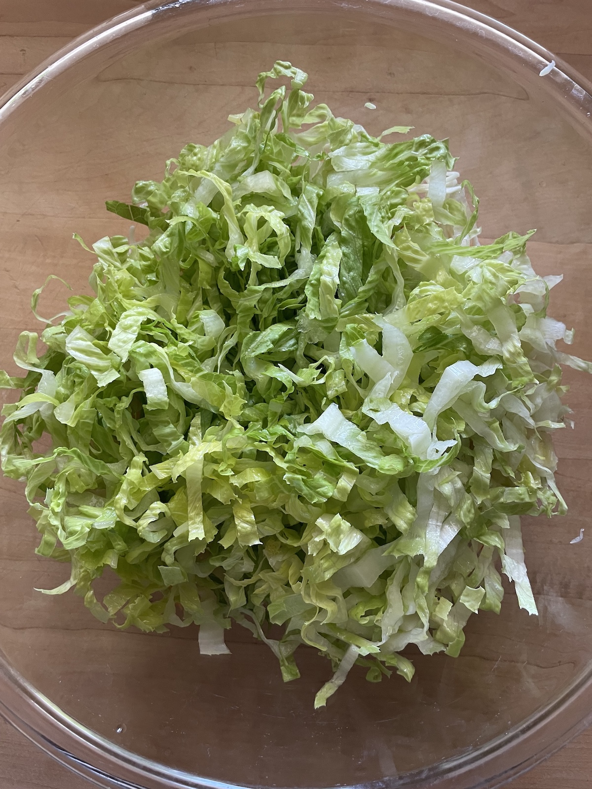 cabbage and romaine in a bowl