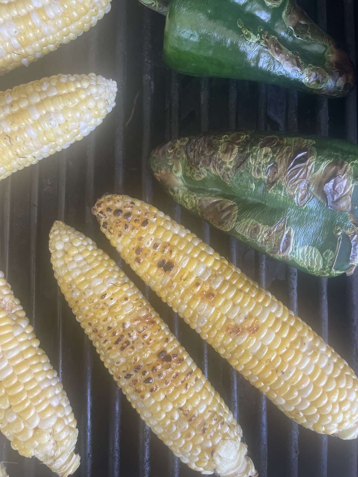 blistered poblanos