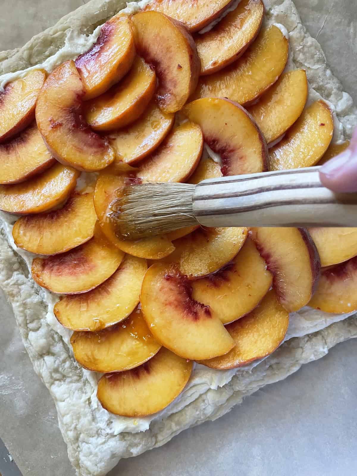 brush with peach preserves