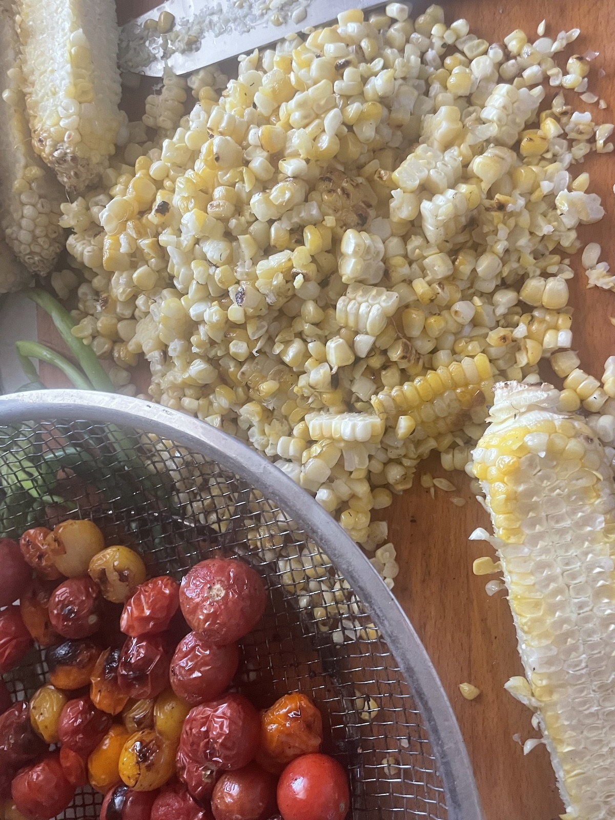 scraping corn from cob