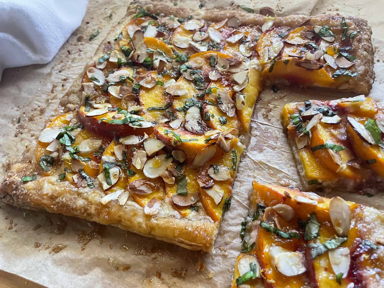 Peach and Mascarpone Puff Pastry Tart